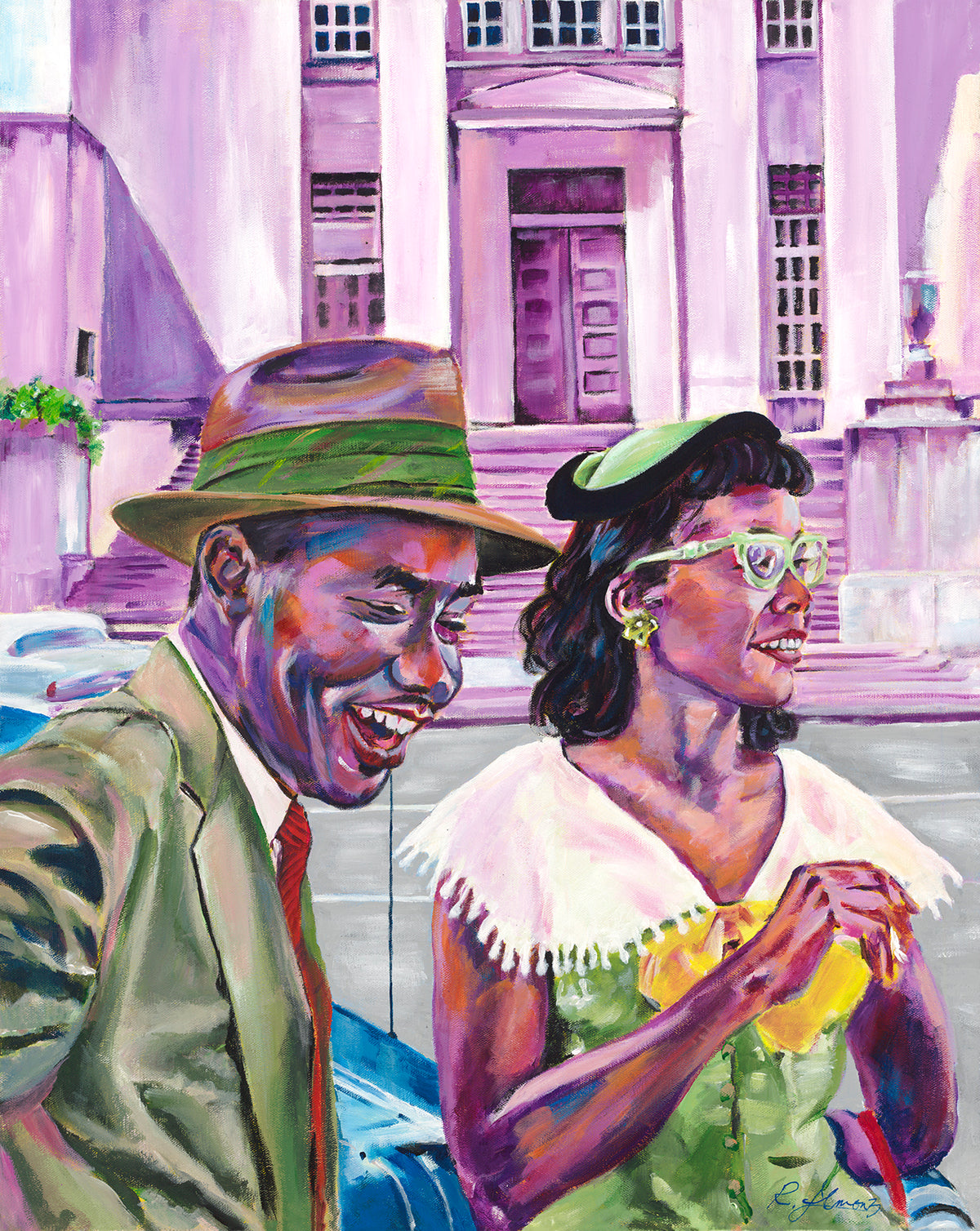 RA3-024 Martin & Coretta, original painting by Ray Almon 3