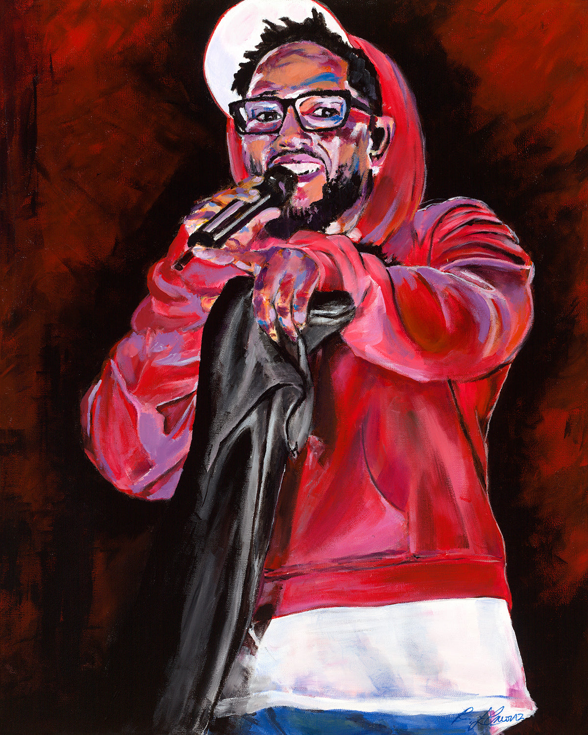 RA3-030 Kendrick Lamar, original painting by Ray Almon 3